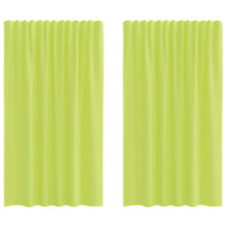 vidaXL Voile Curtains 2 pcs net curtain sheer curtain - apple green, 140 x 175 cm