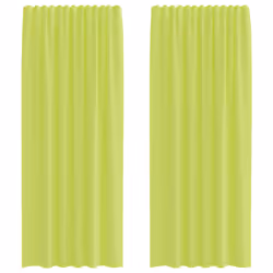 vidaXL Voile Curtains 2 pcs net curtain sheer curtain - apple green, 140 x 245 cm