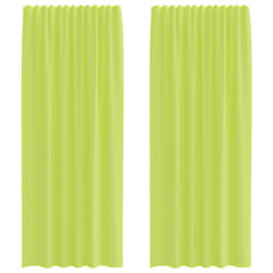 vidaXL Voile Curtains 2 pcs net curtain sheer curtain - apple green, 140 x 245 cm