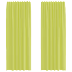 vidaXL Voile Curtains 2 pcs net curtain sheer curtain - apple green, 140 x 260 cm