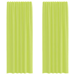 vidaXL Voile Curtains 2 pcs net curtain sheer curtain - apple green, 140 x 260 cm