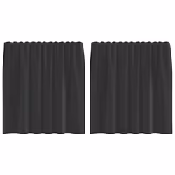 vidaXL Voile Curtains 2 pcs net curtain sheer curtain - black, 140 x 140 cm