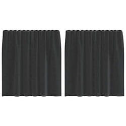 vidaXL Voile Curtains 2 pcs net curtain sheer curtain - black, 140 x 140 cm
