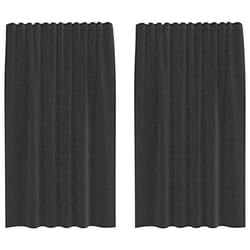 vidaXL Voile Curtains 2 pcs net curtain sheer curtain - black, 140 x 175 cm