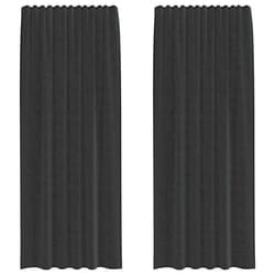 vidaXL Voile Curtains 2 pcs net curtain sheer curtain - black, 140 x 225 cm