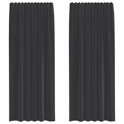 vidaXL Voile Curtains with Tab Top 2 pcs Brown net curtain sheer curtain - black, 140 x 245 cm