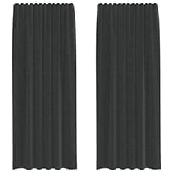 vidaXL Voile Curtains with Tab Top 2 pcs Brown net curtain sheer curtain - black, 140 x 245 cm