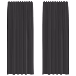 vidaXL Voile Curtains 2 pcs net curtain sheer curtain - black, 140 x 260 cm