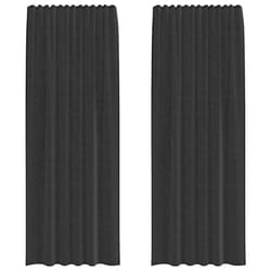 vidaXL Voile Curtains 2 pcs net curtain sheer curtain - black, 140 x 260 cm