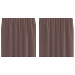 vidaXL Voile Curtains with Tab Top 2 pcs Brown net curtain sheer curtain - brown, 140 x 140 cm