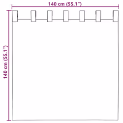 vidaXL Voile Curtains with Tab Top 2 pcs Brown net curtain sheer curtain - brown, 140 x 140 cm - Additional view 7