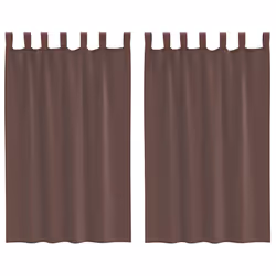 vidaXL Voile Curtains with Tab Top 2 pcs Brown net curtain sheer curtain - brown, 140 x 175 cm