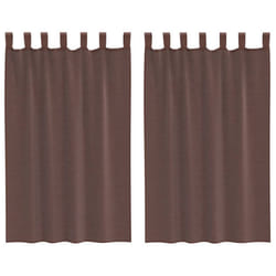 vidaXL Voile Curtains with Tab Top 2 pcs Brown net curtain sheer curtain - brown, 140 x 175 cm