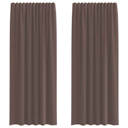 vidaXL Voile Curtains 2 pcs net curtain sheer curtain - brown, 140 x 225 cm