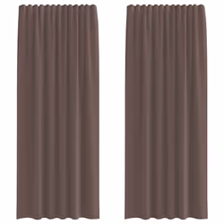 vidaXL Voile Curtains with Tab Top 2 pcs Brown net curtain sheer curtain - brown, 140 x 245 cm