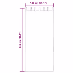 vidaXL Voile Curtains with Tab Top 2 pcs Brown net curtain sheer curtain - brown, 140 x 245 cm - Additional view 7