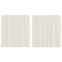 vidaXL Voile Curtains 2 pcs net curtain sheer curtain - cream, 140 x 140 cm