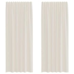 vidaXL Voile Curtains 2 pcs net curtain sheer curtain - cream, 140 x 245 cm