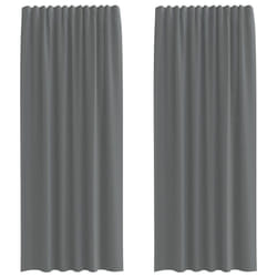 vidaXL Voile Curtains 2 pcs net curtain sheer curtain - dark grey, 140 x 245 cm