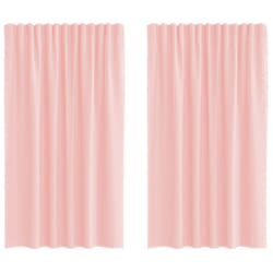 vidaXL Voile Curtains 2 pcs net curtain sheer curtain - pink, 140 x 175 cm