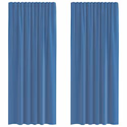 vidaXL Voile Curtains 2 pcs net curtain sheer curtain - royal blue, 140 x 245 cm