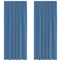 vidaXL Voile Curtains 2 pcs net curtain sheer curtain - royal blue, 140 x 245 cm