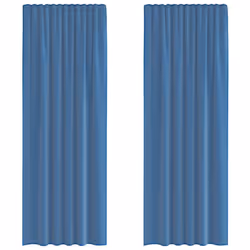 vidaXL Voile Curtains 2 pcs net curtain sheer curtain - royal blue, 140 x 260 cm