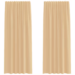 vidaXL Voile Curtains with Loops 2 pcs Sand 140x245 cm net curtain
