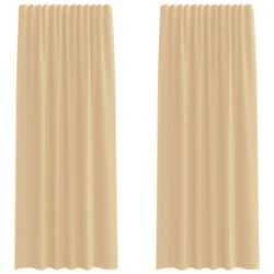 vidaXL Voile Curtains with Loops 2 pcs Sand 140x245 cm net curtain
