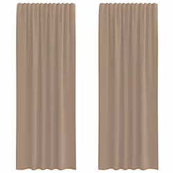 vidaXL Voile Curtains 2 pcs net curtain sheer curtain - light brown, 140 x 260 cm