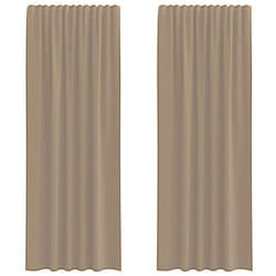vidaXL Voile Curtains 2 pcs net curtain sheer curtain - light brown, 140 x 260 cm