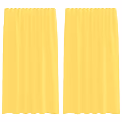 vidaXL Voile Curtains with Loops 2 pcs Yellow 140x175 cm net curtain
