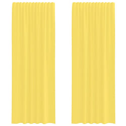 vidaXL Voile Curtains with Loops 2 pcs Yellow 140x260 cm net curtain