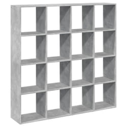 vidaXL Room Divider Bookcase Book Rack Bookshelf Engineered Wood - concrete grey, 137.5 x 29 x 137.5 cm