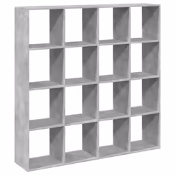 vidaXL Room Divider Bookcase Book Rack Bookshelf Engineered Wood - concrete grey, 137.5 x 29 x 137.5 cm - Additional view 6