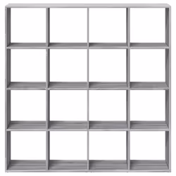 vidaXL Room Divider Bookcase Book Rack Bookshelf Engineered Wood - grey sonoma, 137.5 x 29 x 137.5 cm - Additional view 4