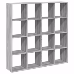 vidaXL Room Divider Bookcase Book Rack Bookshelf Engineered Wood - grey sonoma, 137.5 x 29 x 137.5 cm - Additional view 6