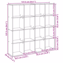 vidaXL Room Divider Bookcase Book Rack Bookshelf Engineered Wood - artisian oak, 137.5 x 29 x 137.5 cm - Additional view 9