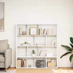 vidaXL Book Cabinet Bookcase Storage Shelf Bookshelf Book Rack Engineered Wood - white, 132 x 29 x 141.5 cm - Additional view 2