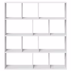 vidaXL Book Cabinet Bookcase Storage Shelf Bookshelf Book Rack Engineered Wood - white, 132 x 29 x 141.5 cm - Additional view 4