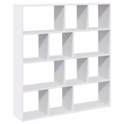 vidaXL Book Cabinet Bookcase Storage Shelf Bookshelf Book Rack Engineered Wood - white, 132 x 29 x 141.5 cm - Additional view 6