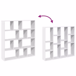 vidaXL Book Cabinet Bookcase Storage Shelf Bookshelf Book Rack Engineered Wood - white, 132 x 29 x 141.5 cm - Additional view 7