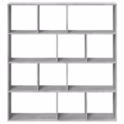 vidaXL Book Cabinet Bookcase Storage Shelf Bookshelf Book Rack Engineered Wood - concrete grey, 132 x 29 x 141.5 cm - Additional view 4