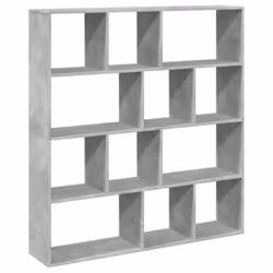 vidaXL Book Cabinet Bookcase Storage Shelf Bookshelf Book Rack Engineered Wood - concrete grey, 132 x 29 x 141.5 cm - Additional view 6