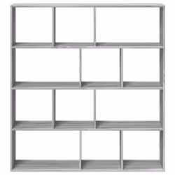 vidaXL Book Cabinet Bookcase Storage Shelf Bookshelf Book Rack Engineered Wood - grey sonoma, 132 x 29 x 141.5 cm - Additional view 4