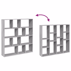 vidaXL Book Cabinet Bookcase Storage Shelf Bookshelf Book Rack Engineered Wood - grey sonoma, 132 x 29 x 141.5 cm - Additional view 7