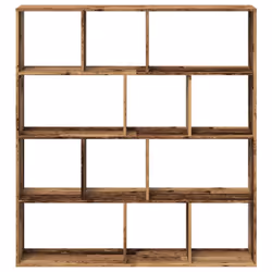 vidaXL Book Cabinet Bookcase Storage Shelf Bookshelf Book Rack Engineered Wood - old wood, 132 x 29 x 141.5 cm - Additional view 4