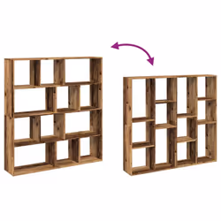 vidaXL Book Cabinet Bookcase Storage Shelf Bookshelf Book Rack Engineered Wood - old wood, 132 x 29 x 141.5 cm - Additional view 7