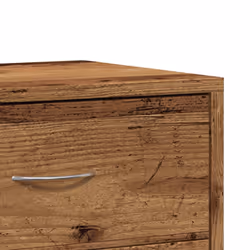 vidaXL 1/2x Bedside Cabinet Chipboard Nightstands Storage Unit Black/White - old wood, 1 pcs - Additional view 7