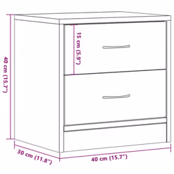 vidaXL 1/2x Bedside Cabinet Chipboard Nightstands Storage Unit Black/White - old wood, 1 pcs - Additional view 9